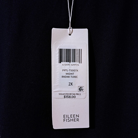 Eileen Fisher Lightweight Washable Crepe Round Neck Tunic Midnight Size 2X - Picture 8 of 13